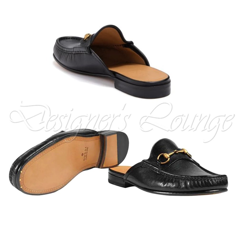 ⚡️SOLD! NEW GUCCI Quentin Horsebit Black Leather Loafers 11.5 G / US 12 Mules - Picture 4 of 9
